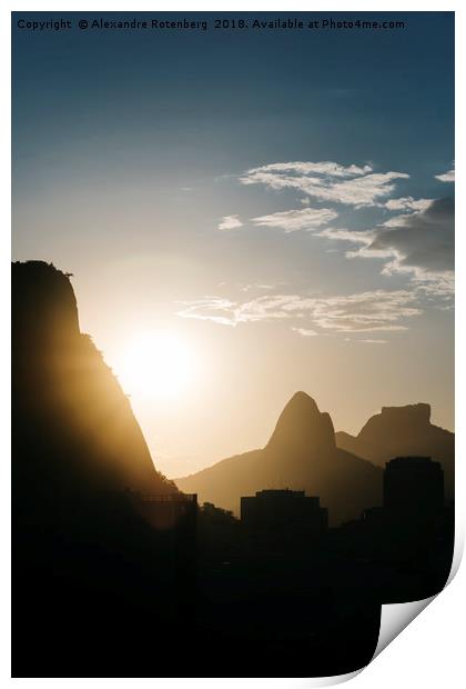 Sunset in Rio de Janeiro, Brazil Print by Alexandre Rotenberg