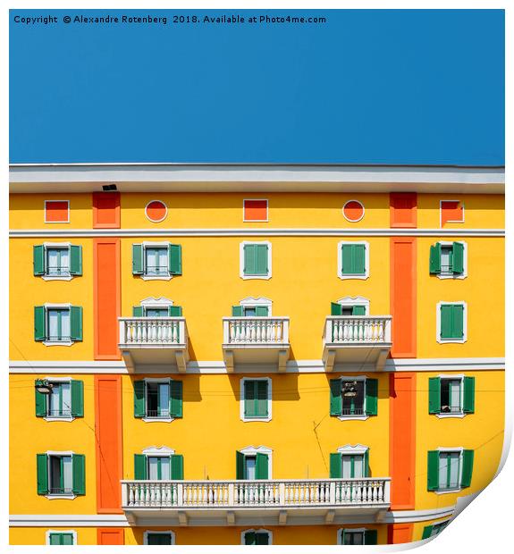 Mediterranean Colours on Building Facade Print by Alexandre Rotenberg