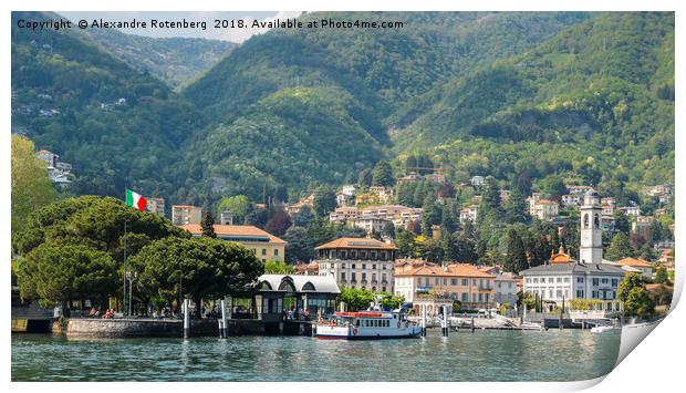 Italian village on Lake Como Print by Alexandre Rotenberg