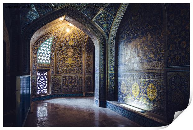 Mysterious Corridor in Persian Mosque Print by Alexandre Rotenberg