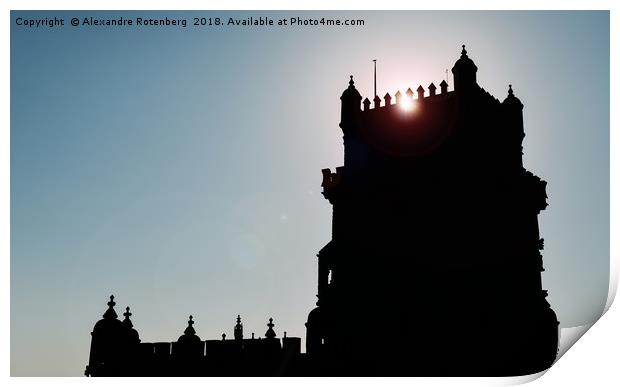 Silhouette of Belem Tower, or the "Tower of St Vin Print by Alexandre Rotenberg