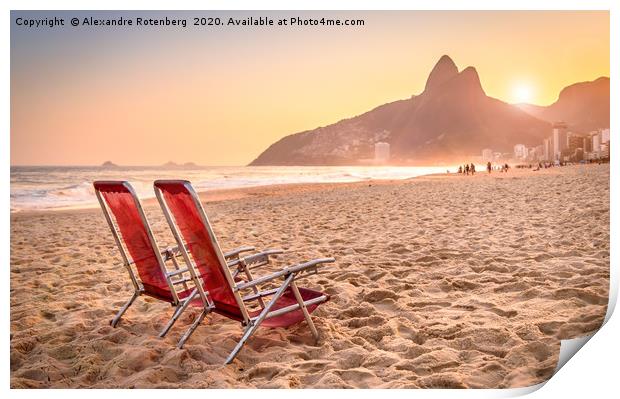 Ipanema, Rio de Janeiro, Brazil sunset Print by Alexandre Rotenberg