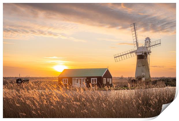 St Benet's Level Mill Print by Daniel Farrington