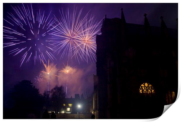 Ely Fireworks 2 Print by Kelly Bailey