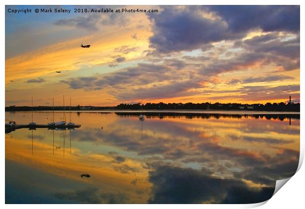 Sunset over the Pleasure Bay, Boston Harbor Print by Mark Seleny
