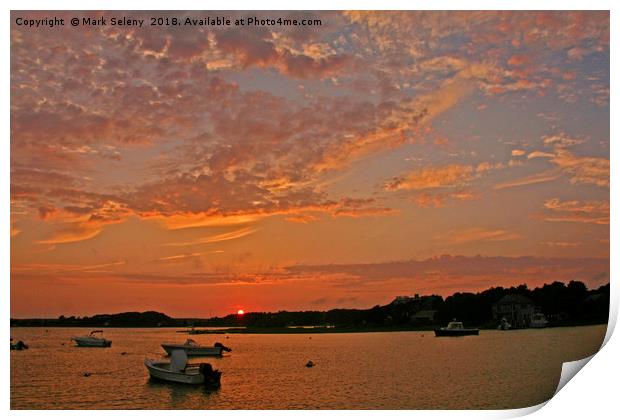 Sunset over the bay Print by Mark Seleny