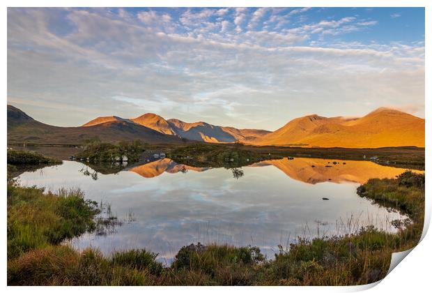 Lochan na h'Achlaise at Sunrise Print by Tony Keogh