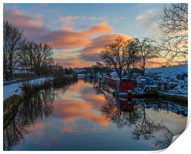 Canal Boats At Sunset Print by Tony Keogh