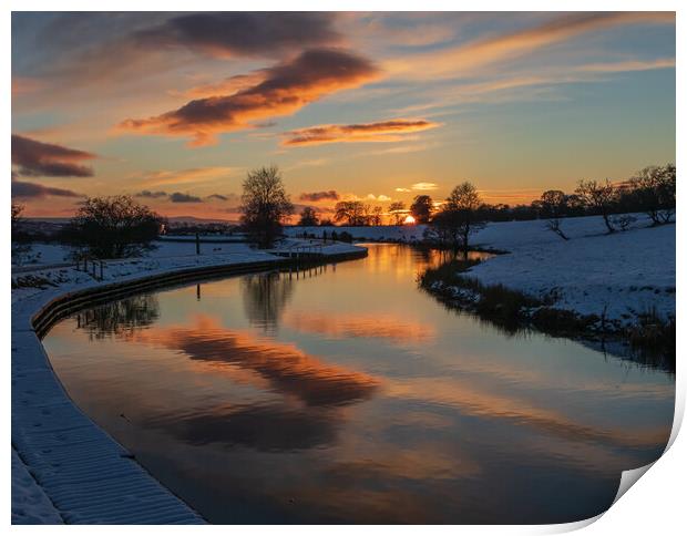 Leeds to Liverpool Canal at Sunset Print by Tony Keogh