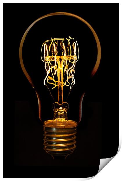 Edison bulb alight Print by Donnie Canning
