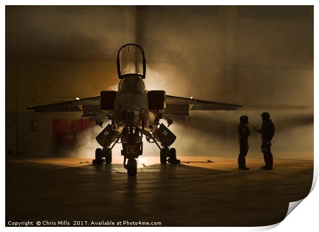 RAF Jaguar + Crew Print by Chris Mills