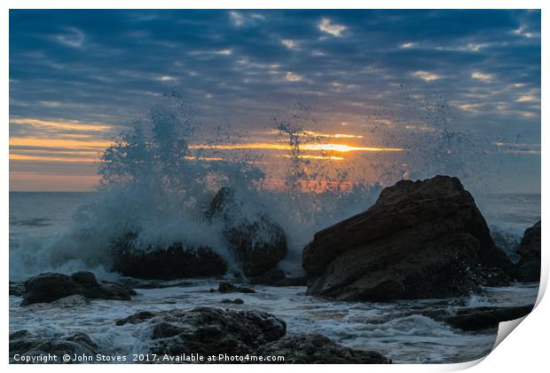 Incoming Tide at Sun Rise Print by John Stoves