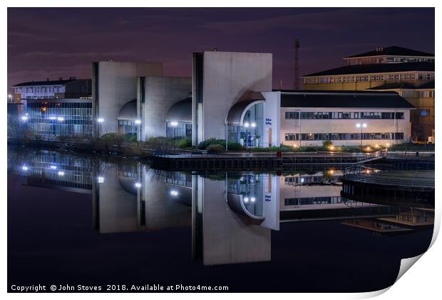 Wolfson Building, Durham University Reflection Print by John Stoves