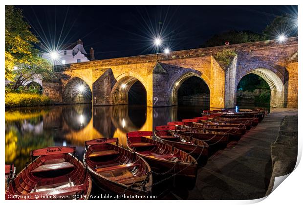 Durham Boathouse by Night Print by John Stoves
