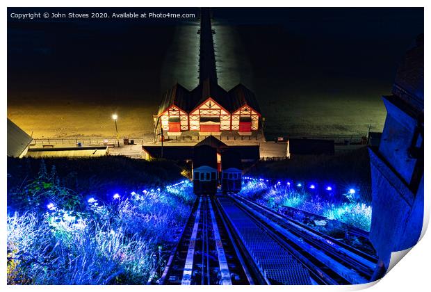 Saltburn By the Sea by Night Print by John Stoves