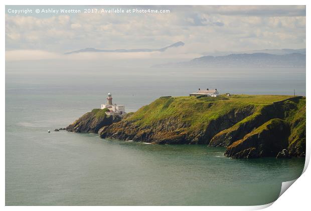 Baily Lighthouse, Howth Head, Ireland Print by Ashley Wootton