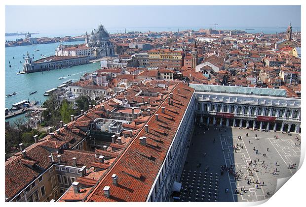 Piazza San Marco and Venice skyline, panoramic vie Print by Linda More