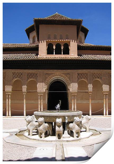 The Alhambra in Granada, Spain Print by Linda More