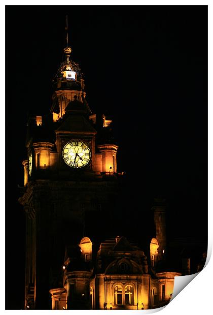 Edinburgh clock tower  Print by Linda More