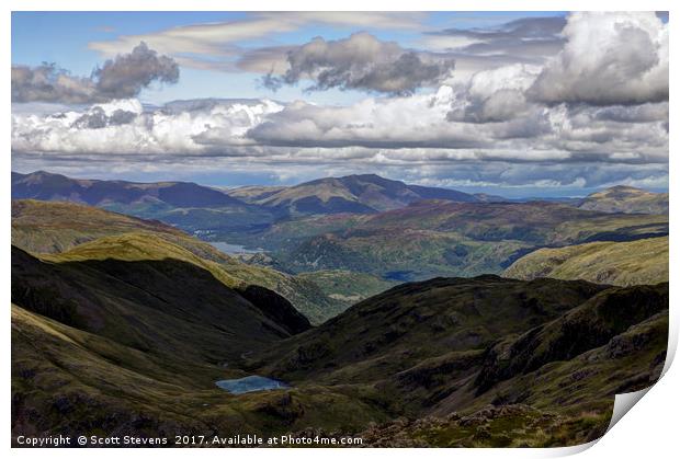 View From Scafell Pike Print by Scott Stevens