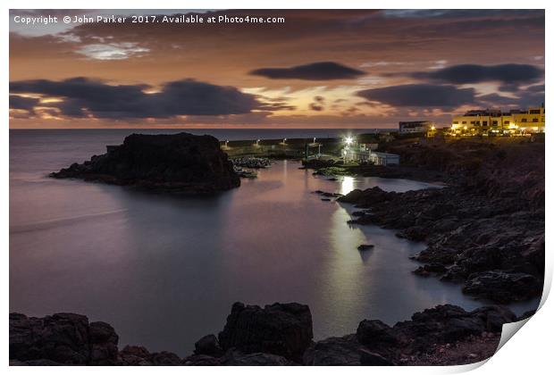 The New Harbour at night Print by John Parker