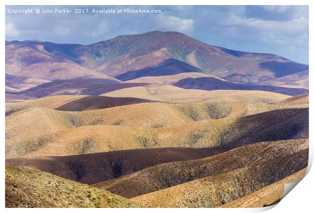 Rolling Hills of Fuerteventura Print by John Parker