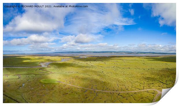 Loughor Estuary Bathed in Autumn Sunshine Print by RICHARD MOULT