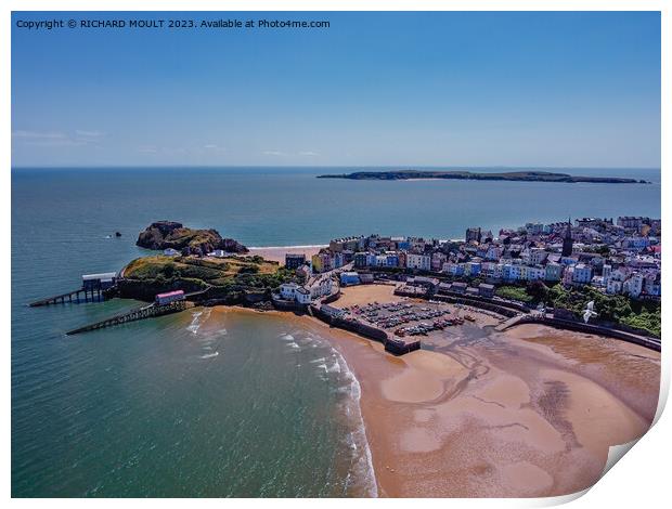 Seagulls view of Tenby Harbour from the drone Print by RICHARD MOULT