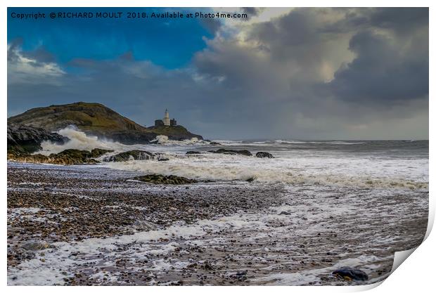 Stormy Mumbles Head Print by RICHARD MOULT