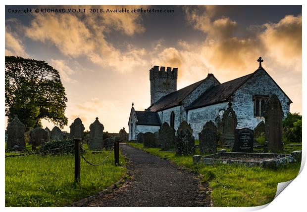 PENNARD CHURCH ON GOWER Print by RICHARD MOULT