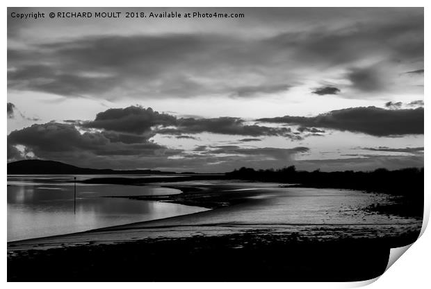Loughor Estuary At Dusk Print by RICHARD MOULT