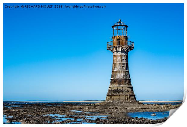 Whiteford Point Lighthouse Print by RICHARD MOULT
