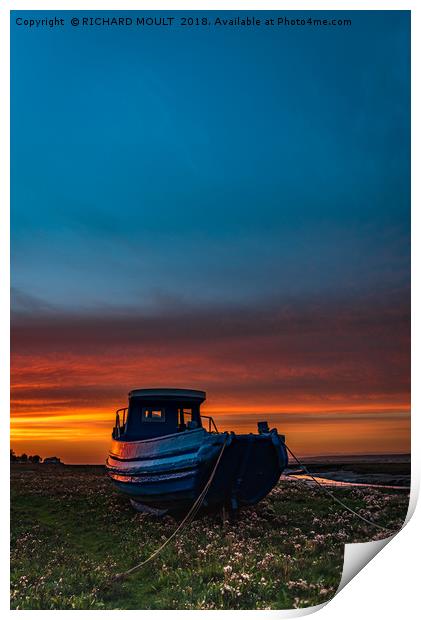 Sunset at Penclawdd Print by RICHARD MOULT