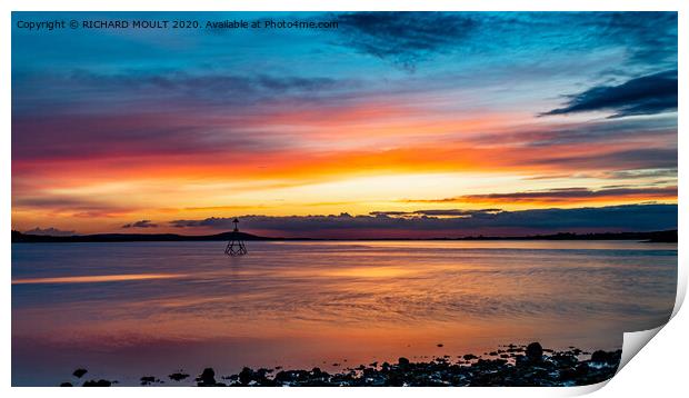 Loughor estuary sunset Print by RICHARD MOULT