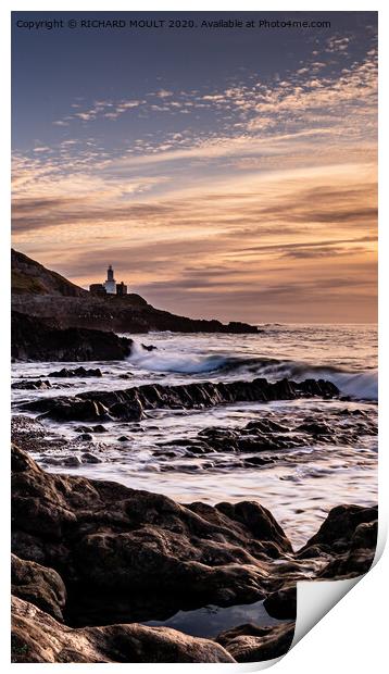 Sunrise at Bracelet Bay on Gower South Wales Print by RICHARD MOULT