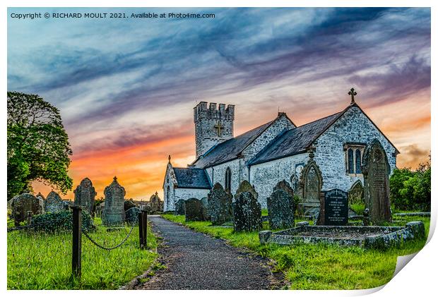 Pennard Church On Gower Print by RICHARD MOULT
