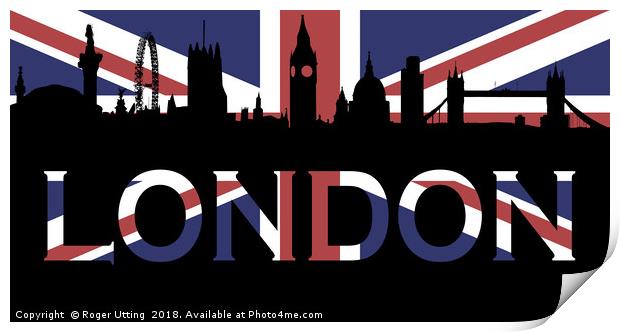 London Skyline union jack Print by Roger Utting