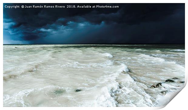 Storm sky on the beach of Sanlucar de Barrameda at Print by Juan Ramón Ramos Rivero
