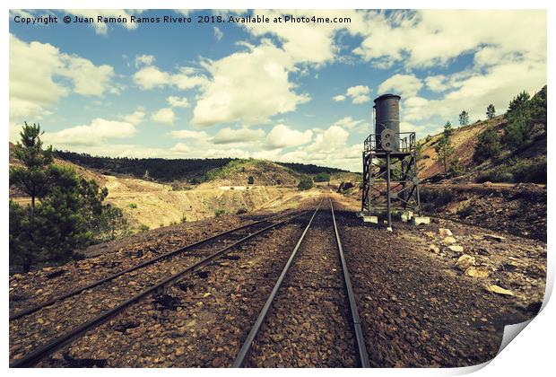 Old railway road in mining landscape Print by Juan Ramón Ramos Rivero