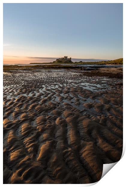 Across the sands to Bamburgh Castle Print by Aidan Mincher