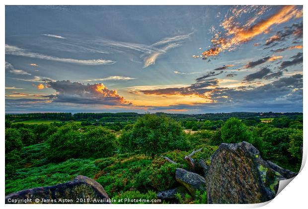 Sunset over the Altar Stones Print by James Aston