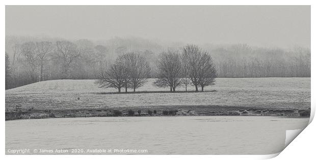 Foggy Winters Morning by the Lake  Print by James Aston