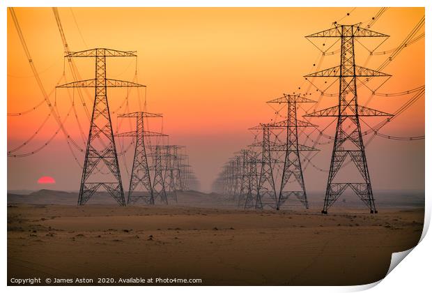 Sunset in the Desert Print by James Aston