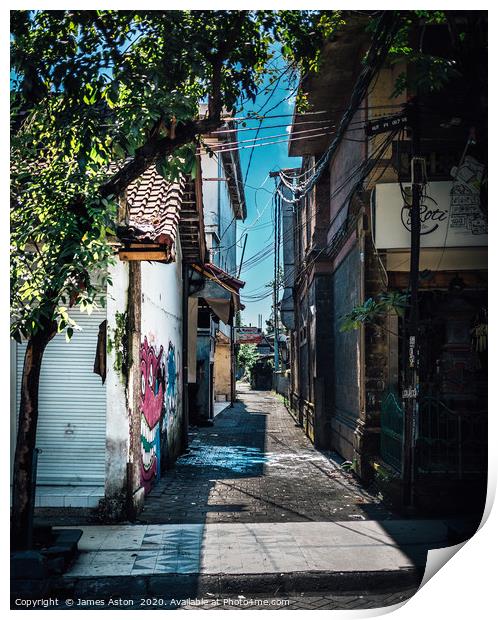 An Urban Side Street in Bali Print by James Aston