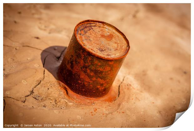 The Rusty Can of Wadi Helo Print by James Aston