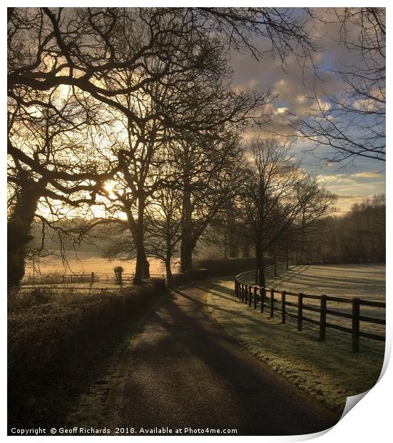 English Country Morning Print by Geoff Richards