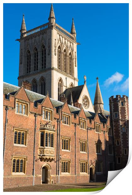 St Johns College and chapel Print by Andrew Michael