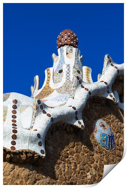 Park Guell house Print by Andrew Michael