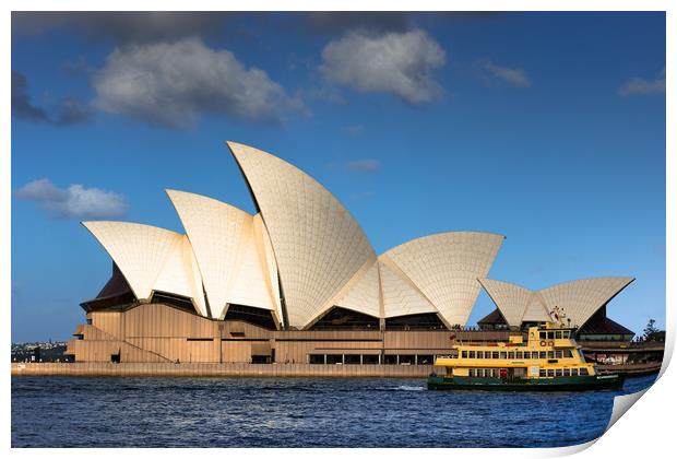 Ferry goes past the Sydney Opera House  Print by Andrew Michael
