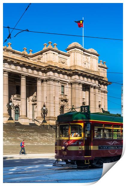 Old City Centre tram outside Parliament House Print by Andrew Michael